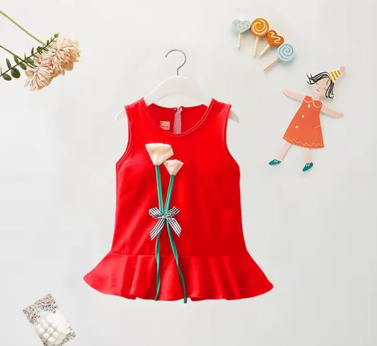 Vestido bebe con detalles en flores 3D