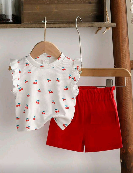 Blusita con diseño de cereza+ short