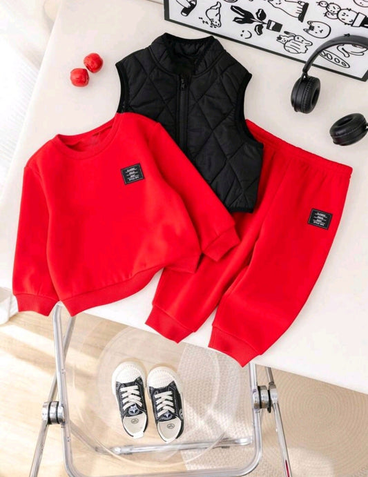 Mangas largas + chaleco + pantalón