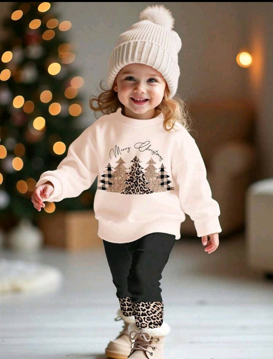 Mangas largas + leggings leopardo