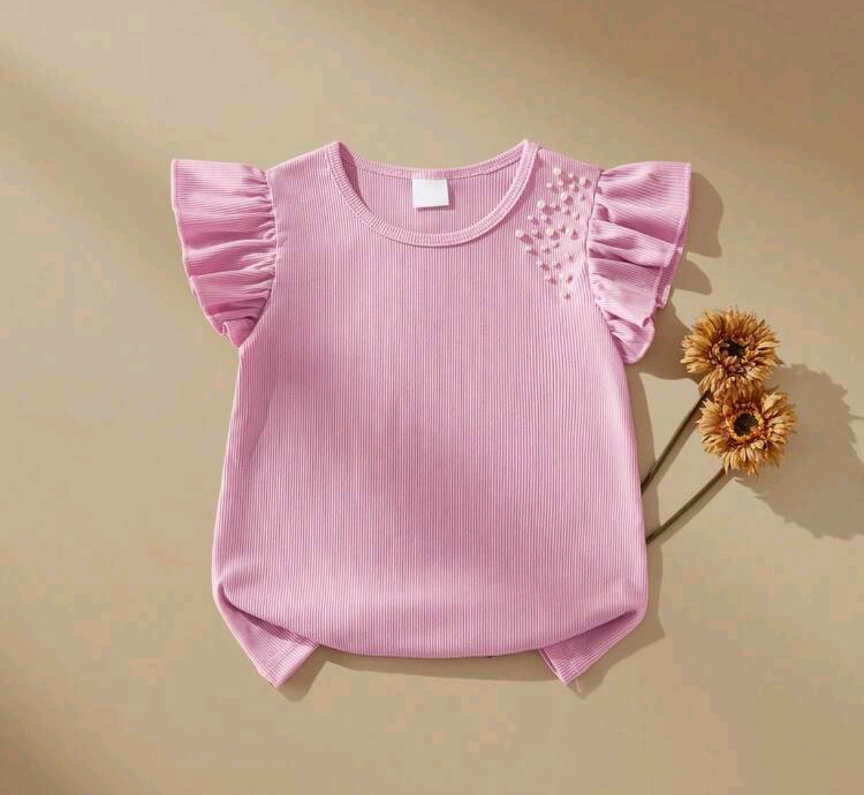 Blusa mangas mariposas con perlitas