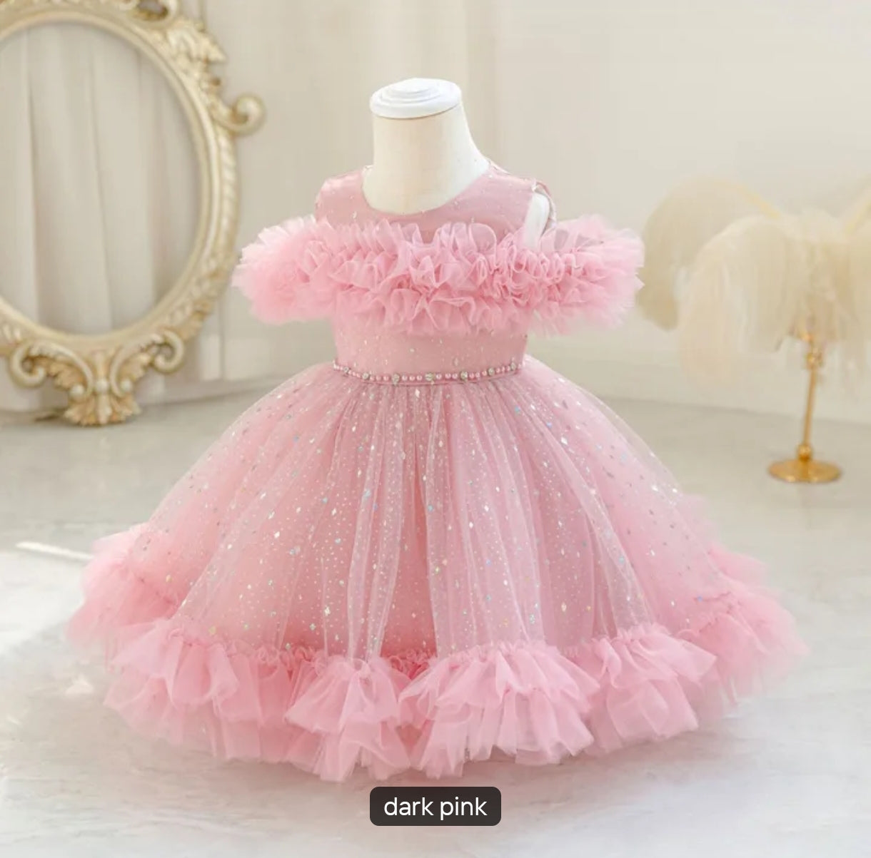 Vestido Elegante de tul con brillos