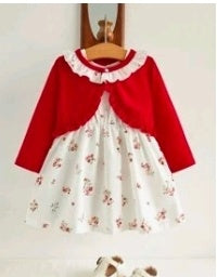 Vestido floral sin mangas + saquito