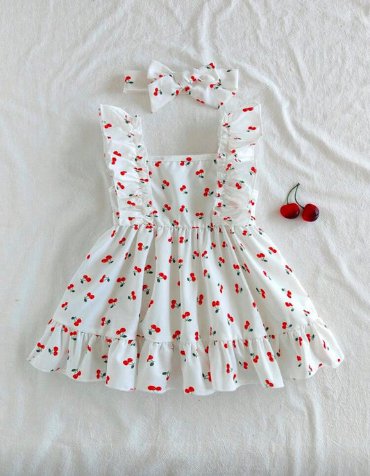 Vestido bebé con estampado de cereza