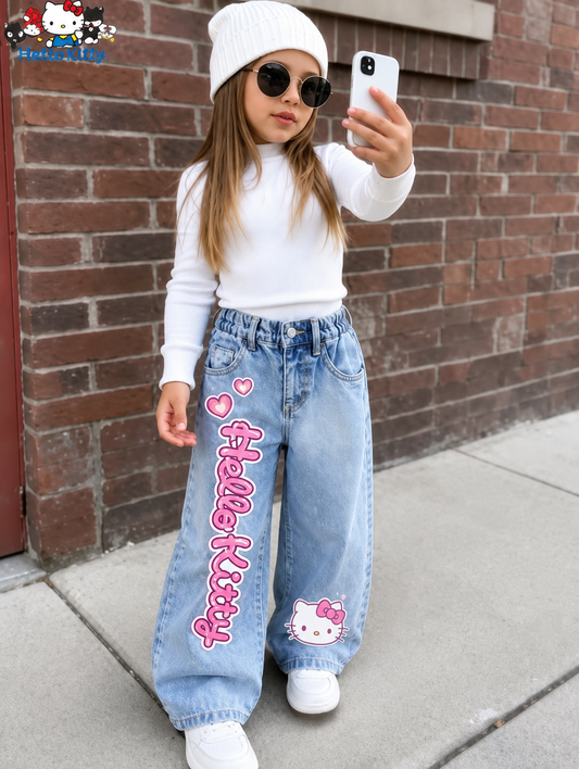 Pantalón De Jeans Wide leg con diseños