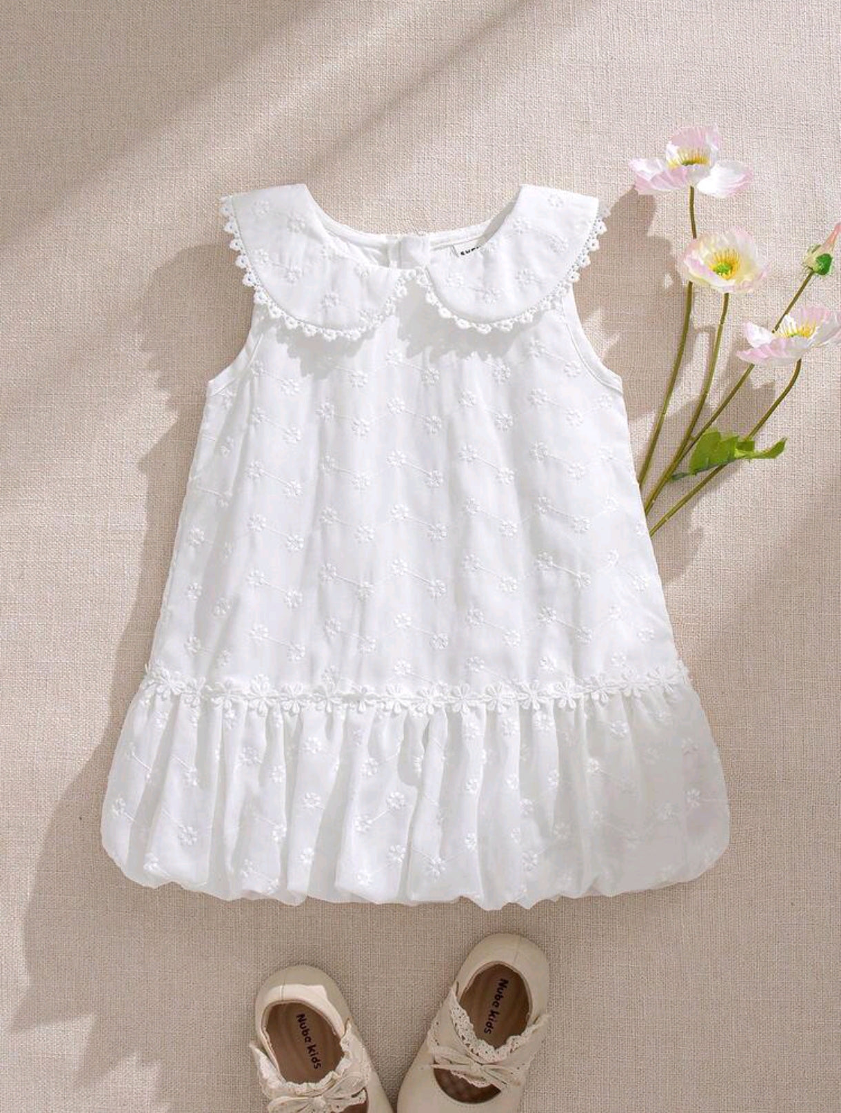 Vestido bebé de broderie con cuello