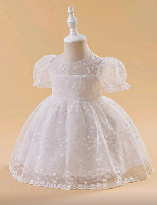 Vestido blanco bebe de encaje