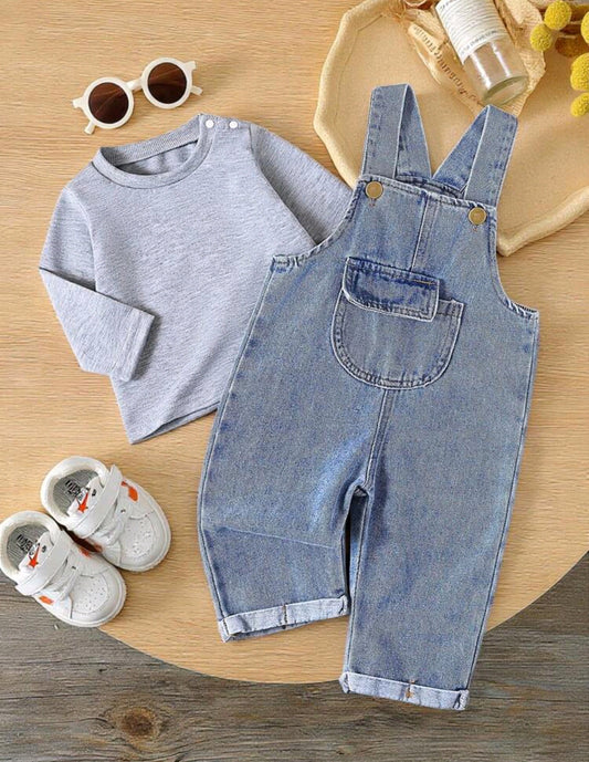 Mangas largas+ jardinera de jeans