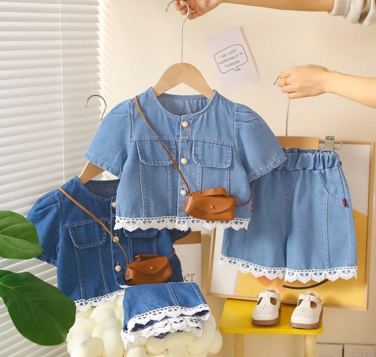 Camisa de Jeans + short+ caterita