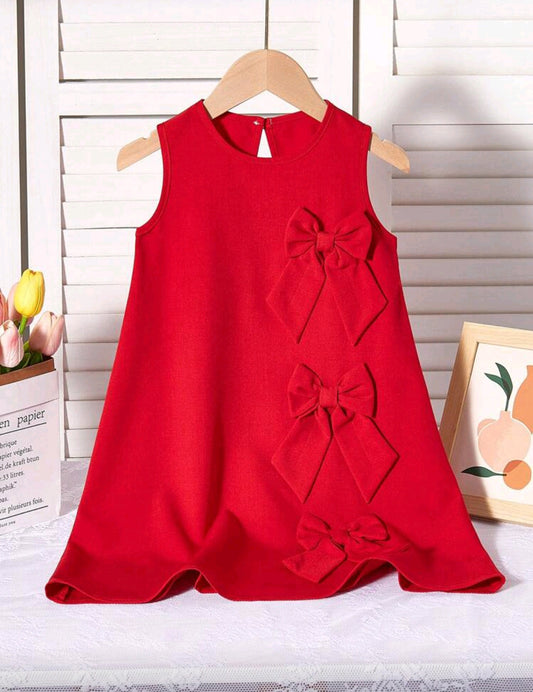 Vestido sin mangas con moños 3D