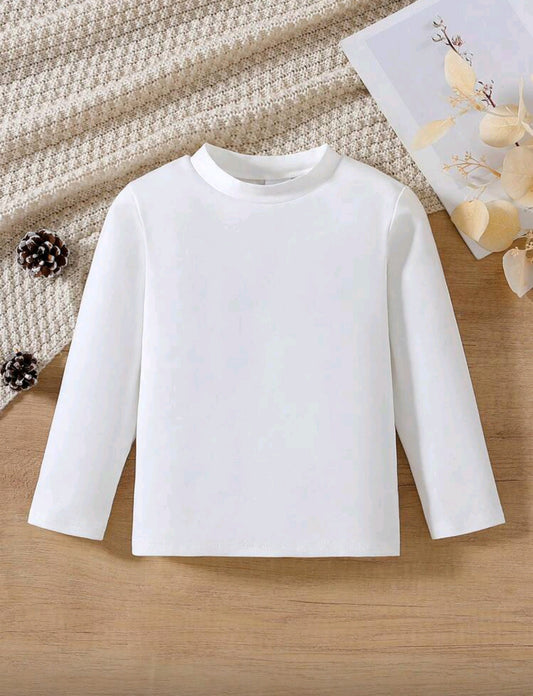 Mangas largas blanca con cuello redondo