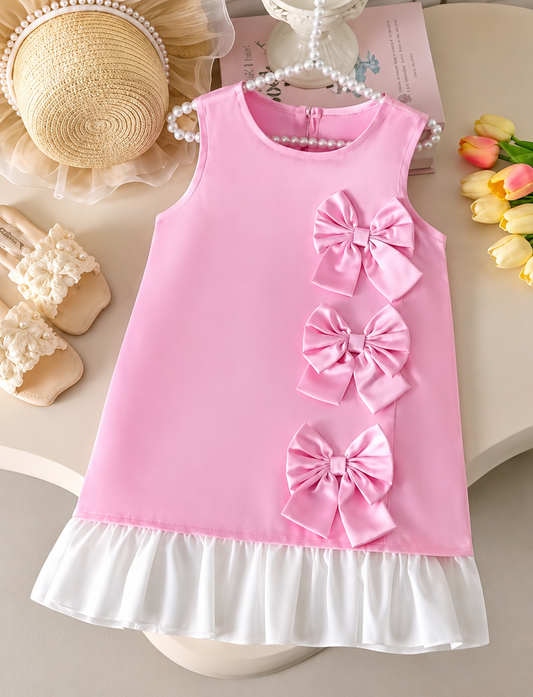 Vestido Casual sin mangas con moños