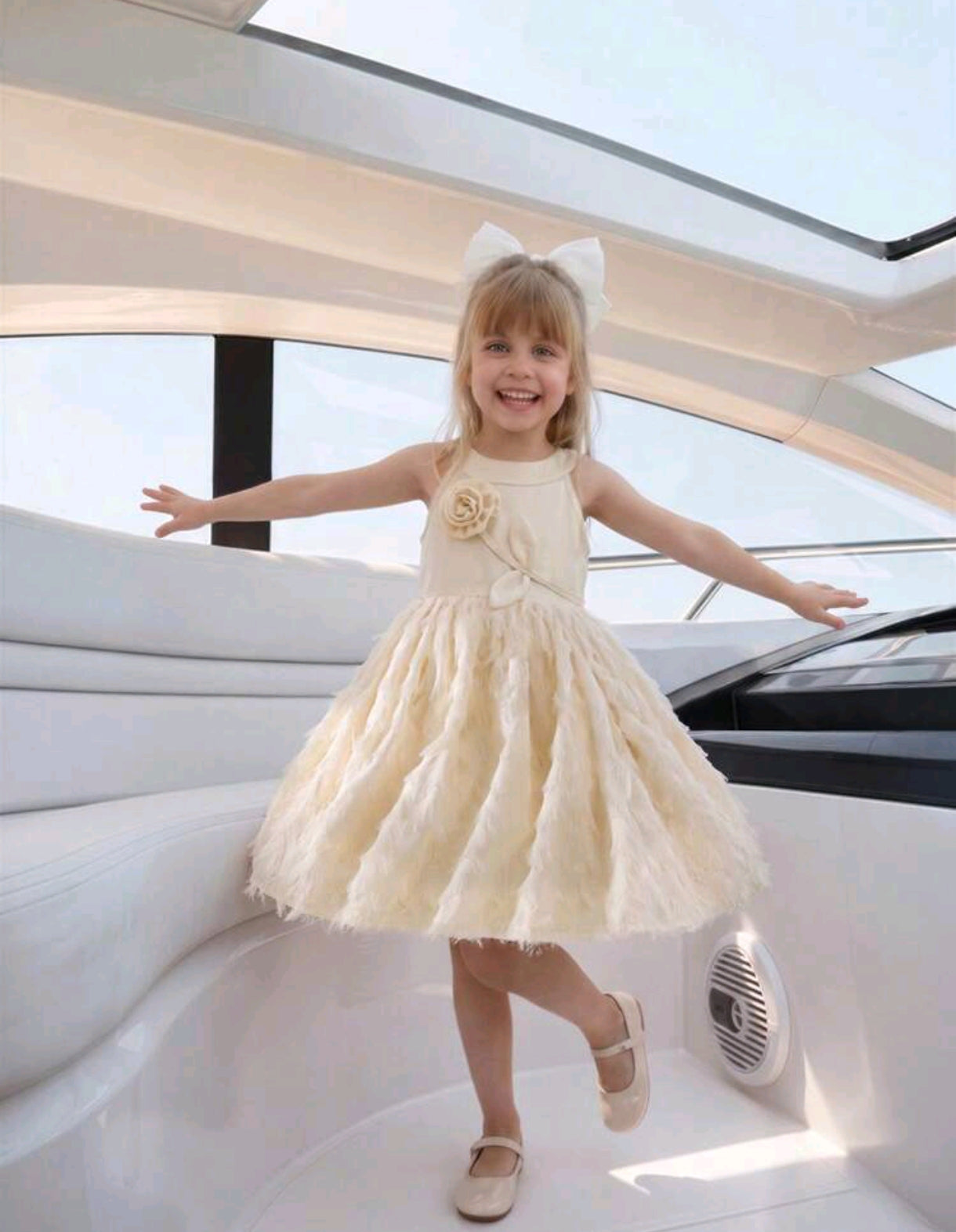 Vestido Chic sin mangas con detalle en flor en el no pecho