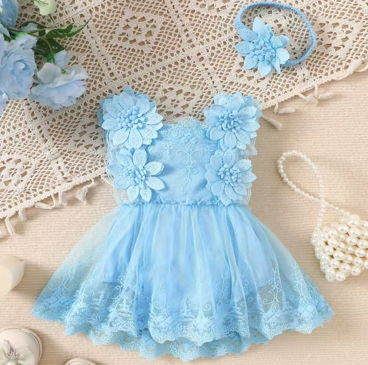 Body Vestido de Renda con flores