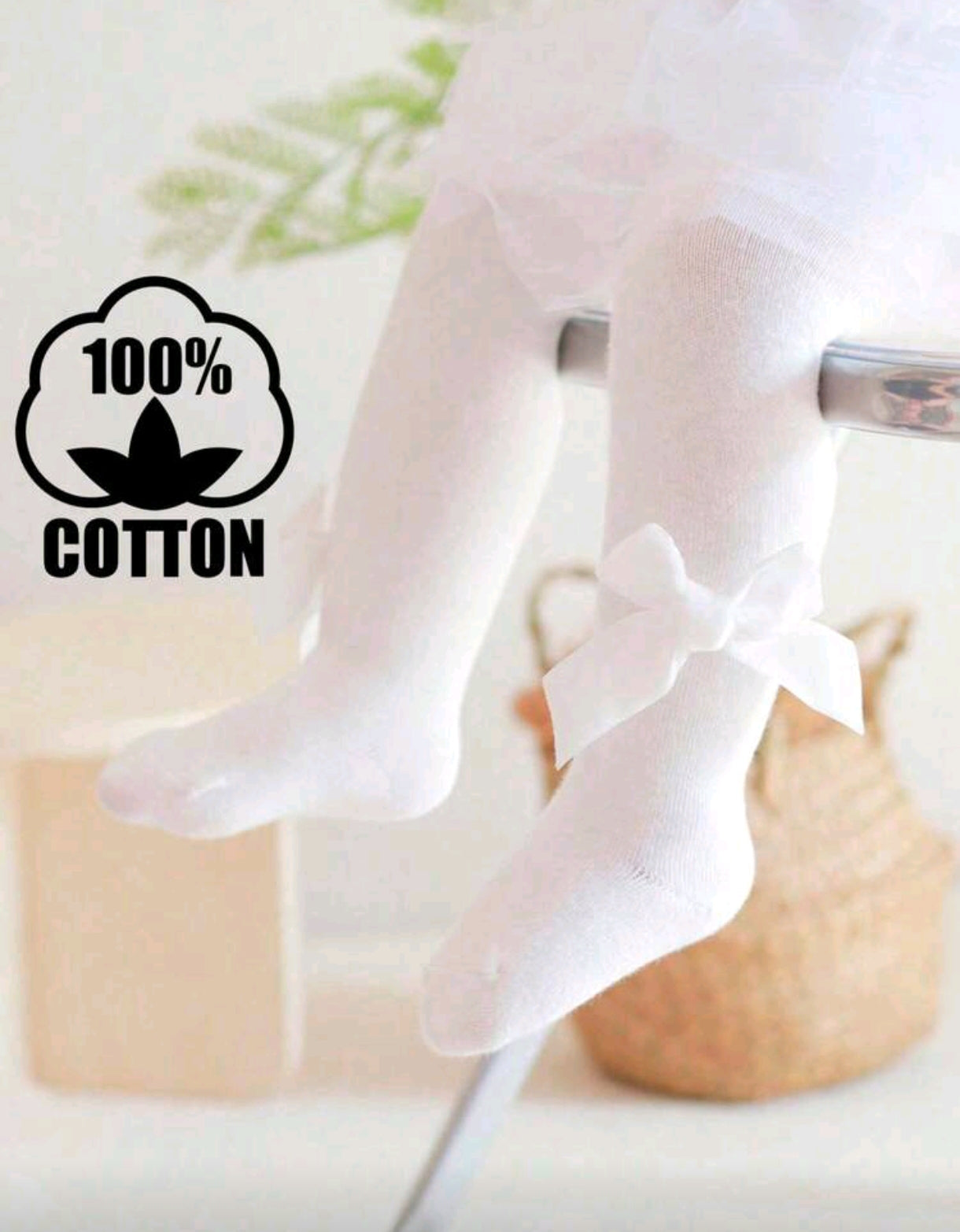 Acc. Pantimedias para bebé con moño