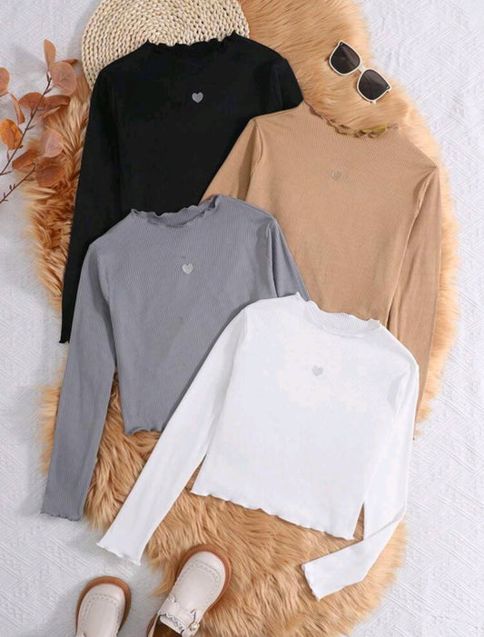 Mangas largas con cuello redondo