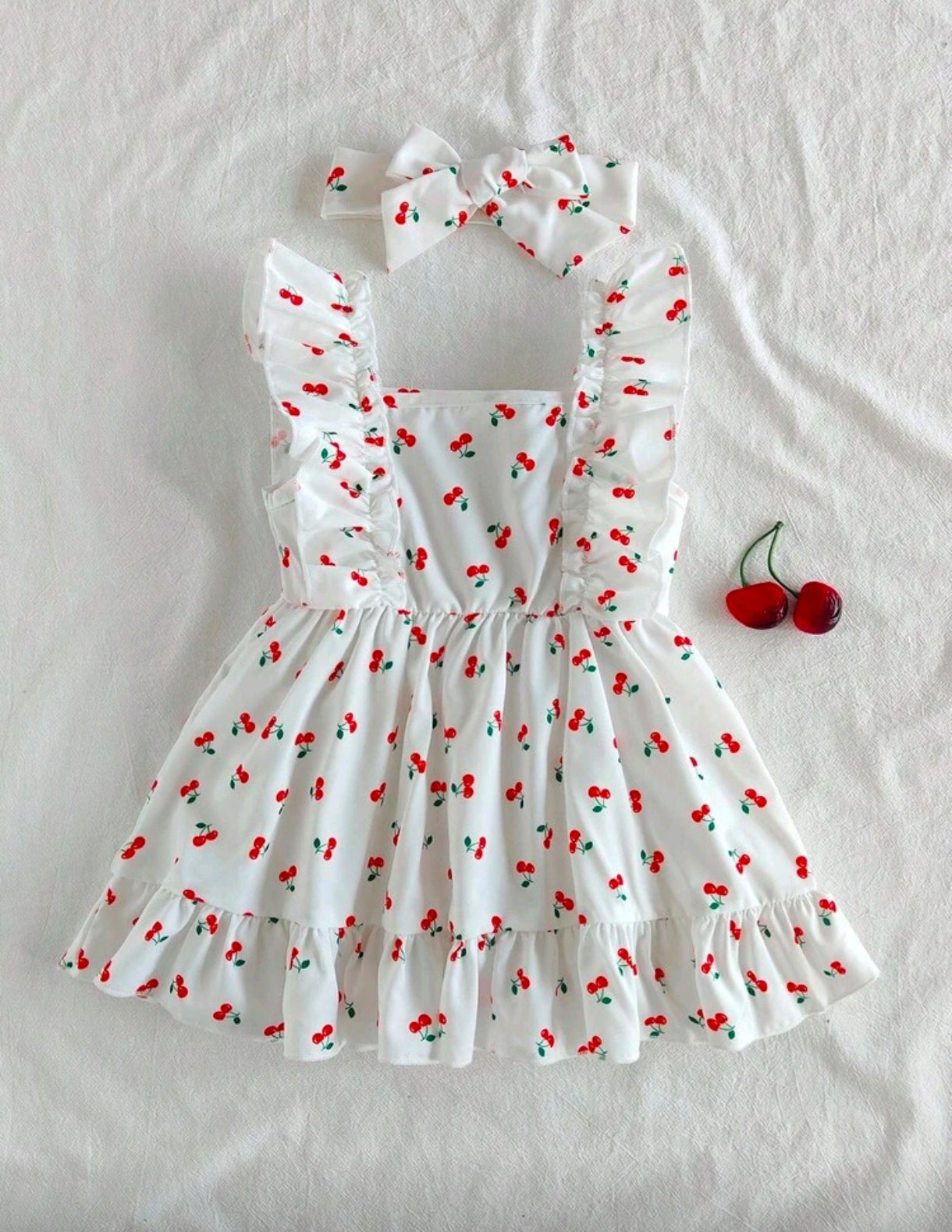 Vestido bebé con estampado de cereza