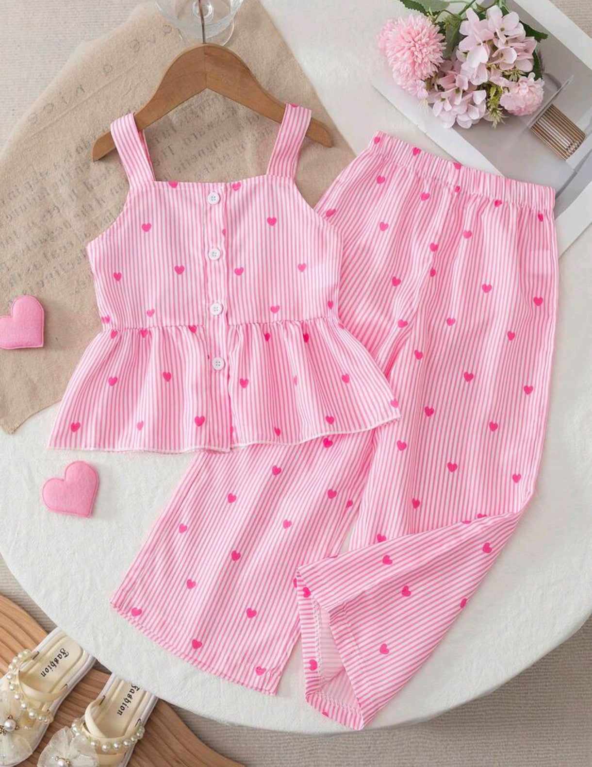 Blusa de tiritas + pantalón estampado
