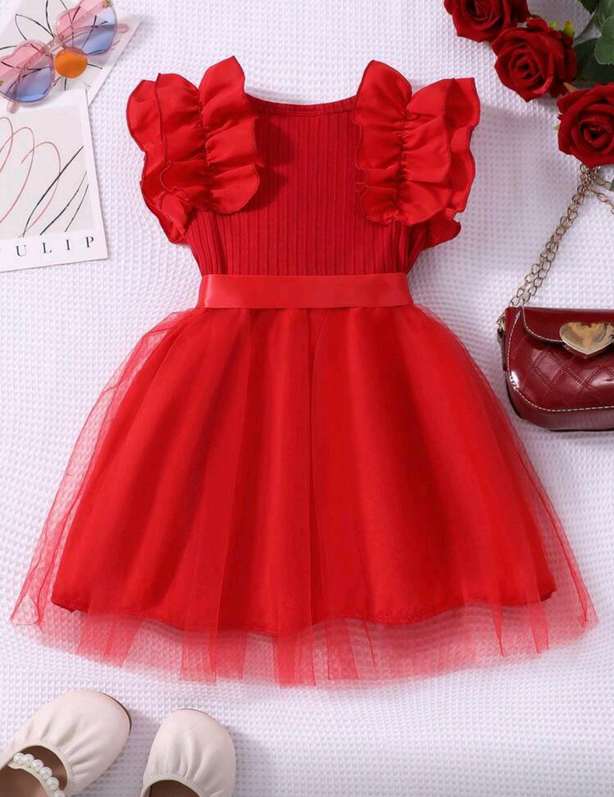 Vestido bebe con tul y cinto