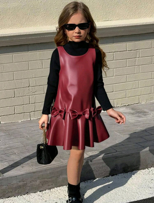 Mangas largas+ vestido de cuerina