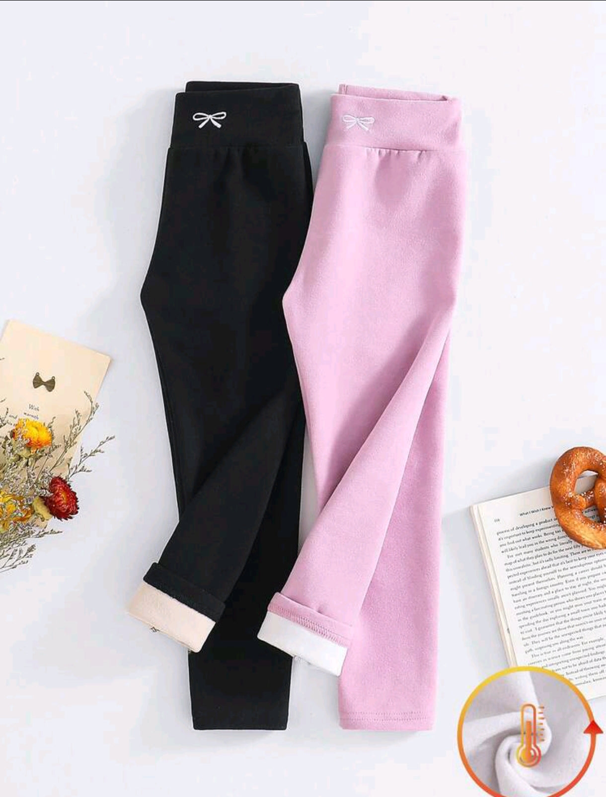 Pantalón con frizado con diseño de moño
