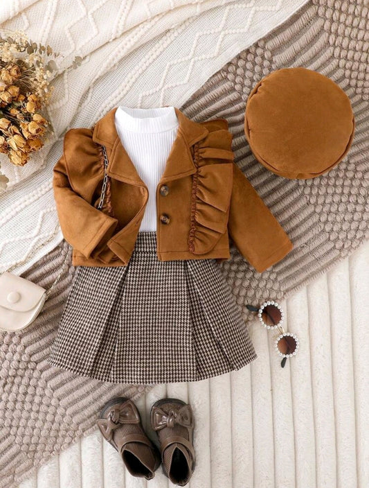 Chaqueta + falda + boina ( no incluye pulóver)