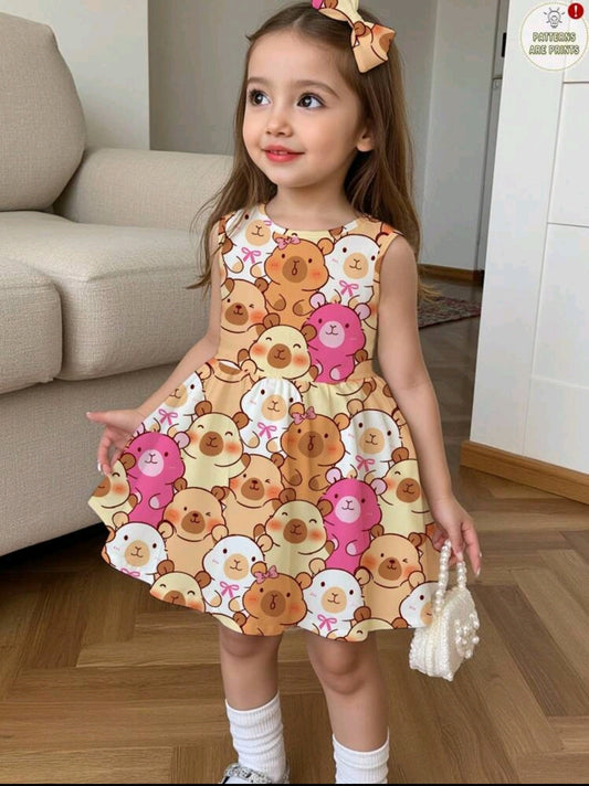 Vestido con estampada de capibara