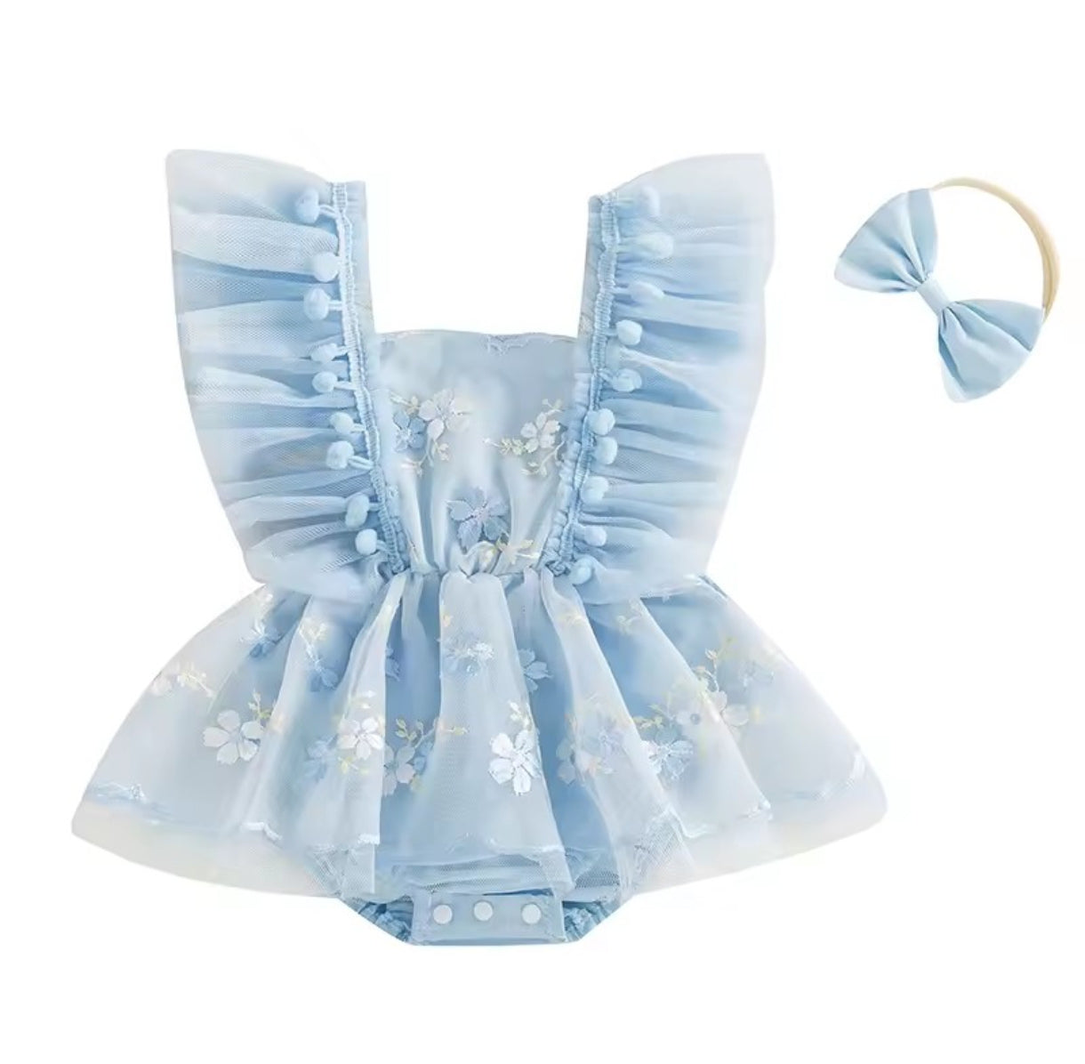 Body vestido con bordados en flores