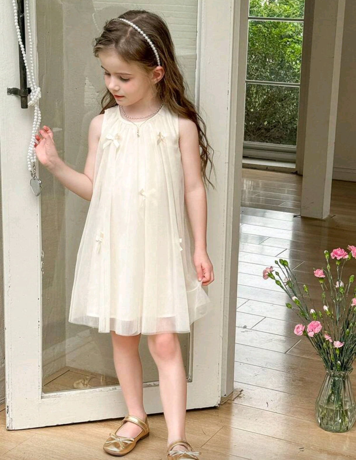 Vestido de tul con detalles en moño