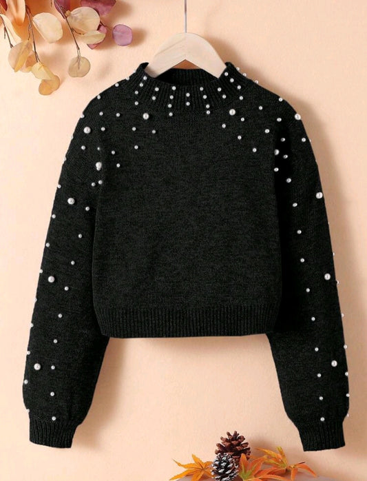 Suéter con detalles en perlitas