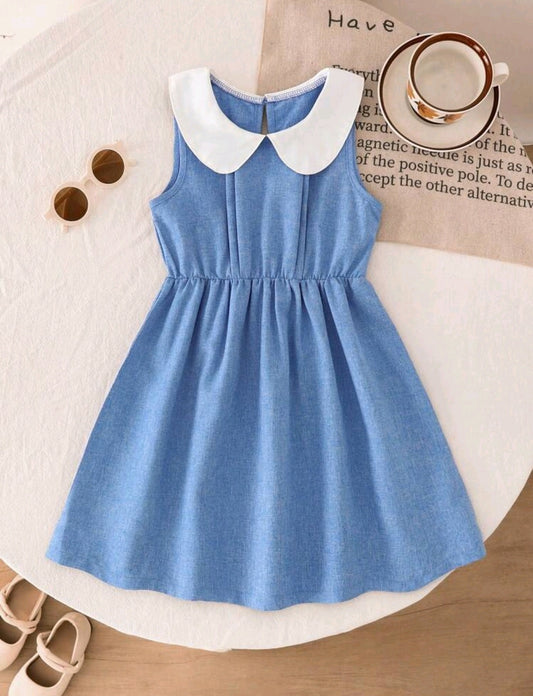 Vestido sin mangas con cuello de muñeca