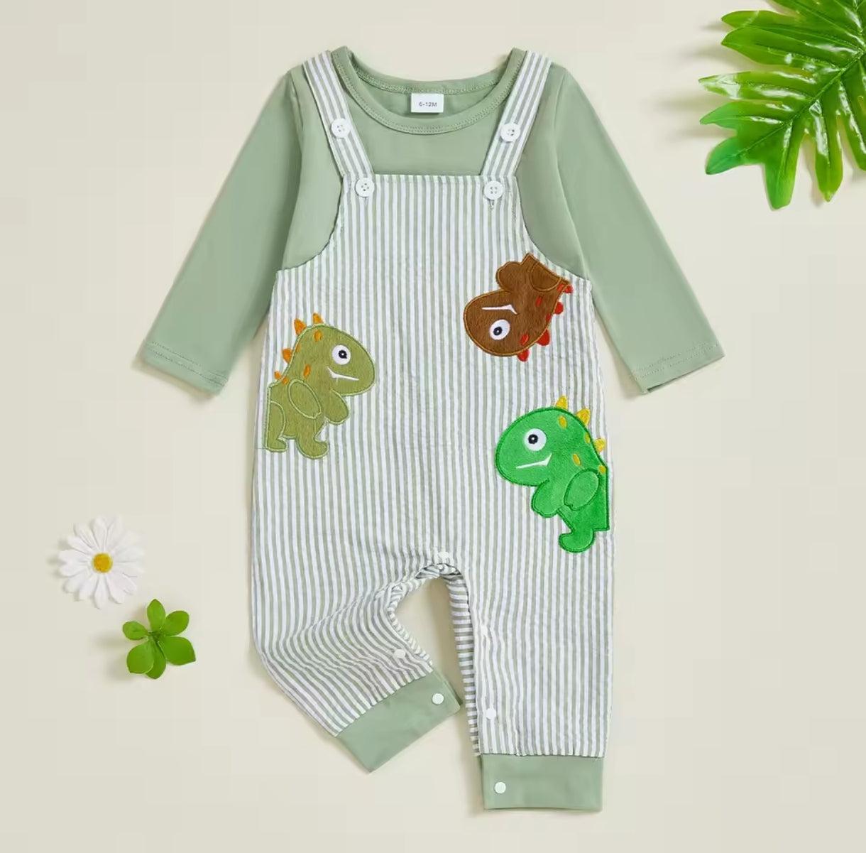 Mangas largas + jardinera con diseño de Dino