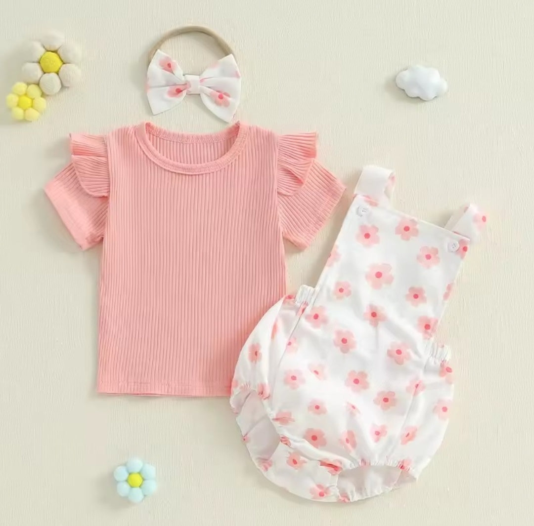 Blusita acanalado + body con estampa floral