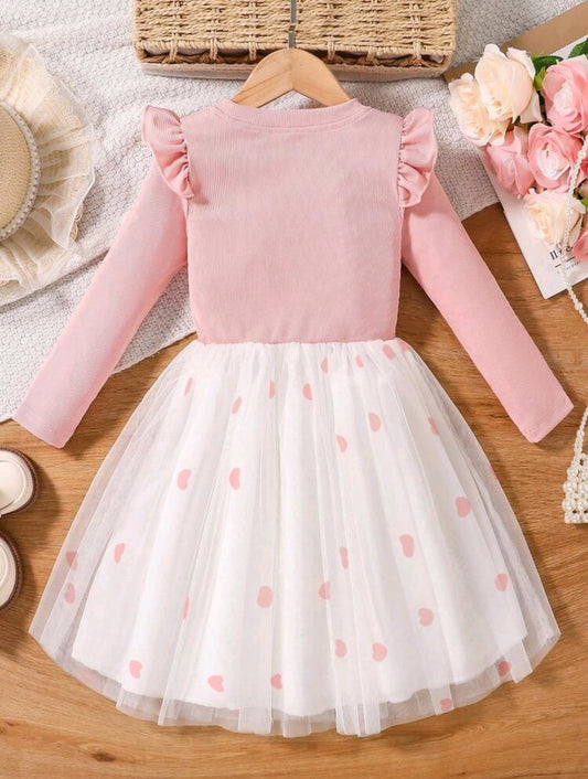 Vestido mangas largas con tul