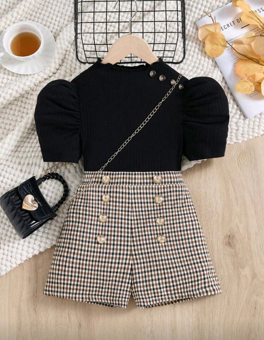 Blusa abotonado + short