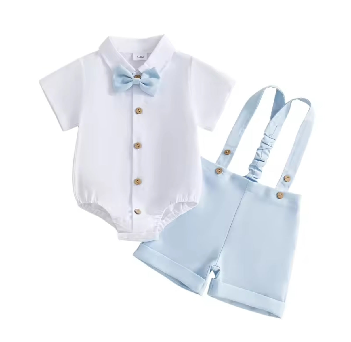 Body Camisa+ moño+ short con tirantes