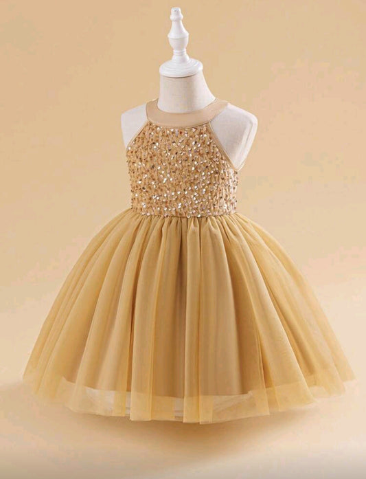 Vestido elegante de tul y lentejuelas