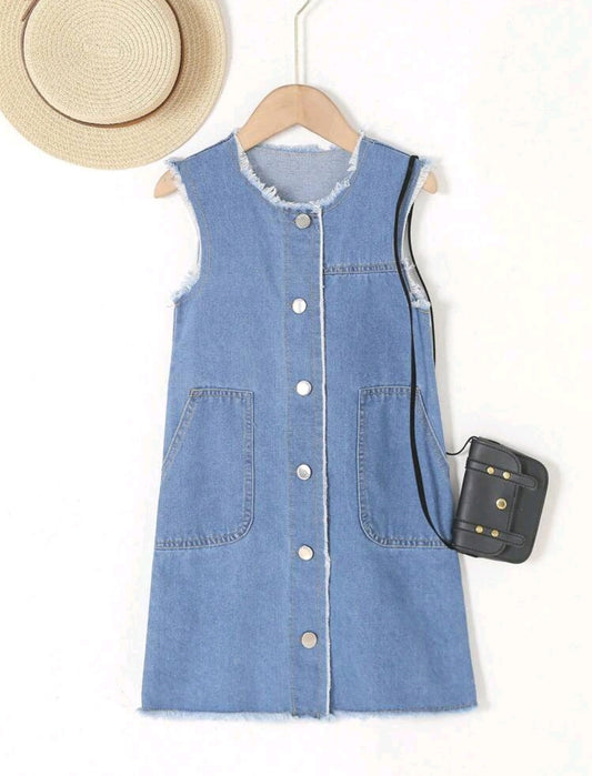 Vestido sin mangas de jeans