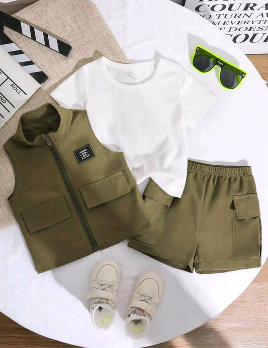 Chaleco + remera + short