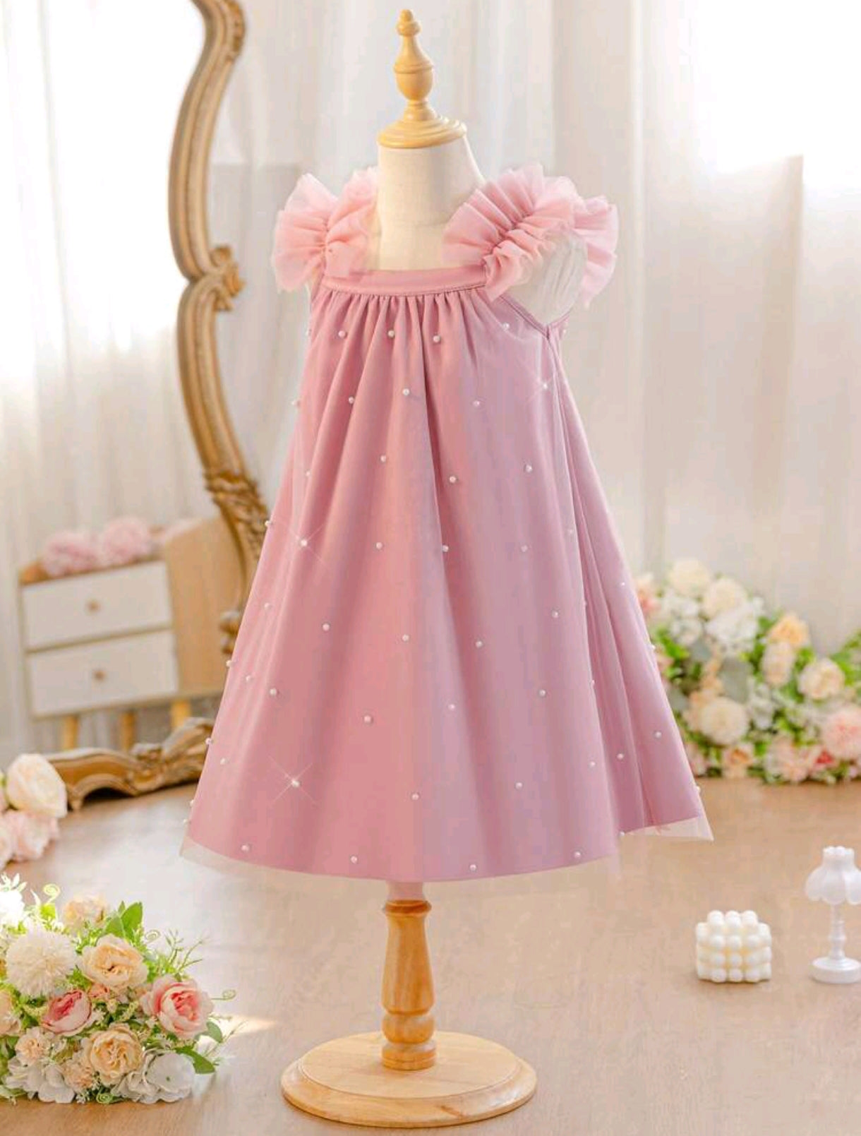 Vestido de tul con perlitas