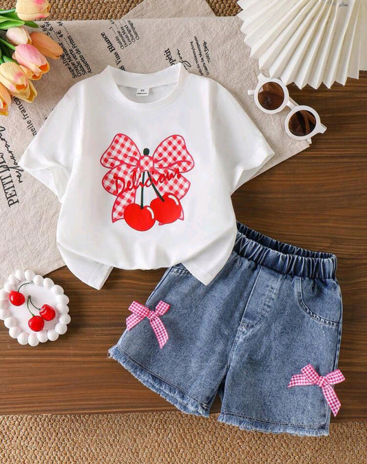 Remera con estampa + short de Jeans