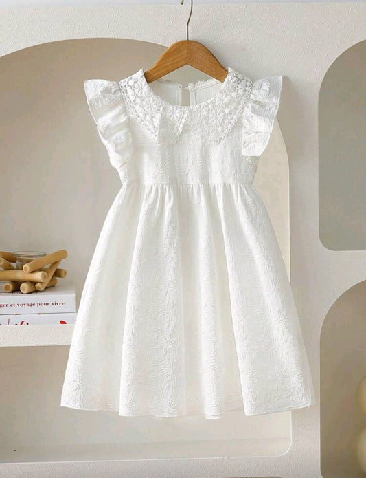 Vestido blanco de Jacquard
