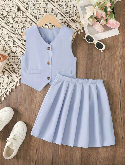 Chaleco + falda plisado