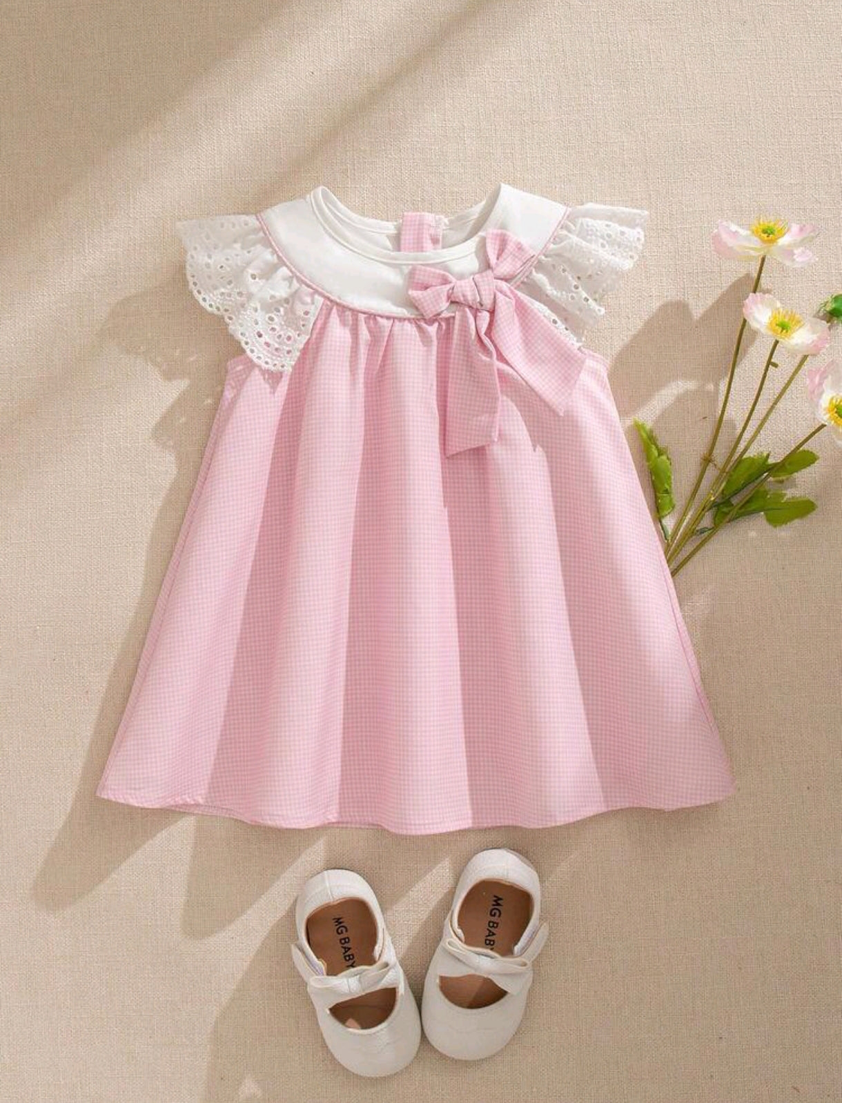 Vestido Bebé sin mangas, con cuello redondo