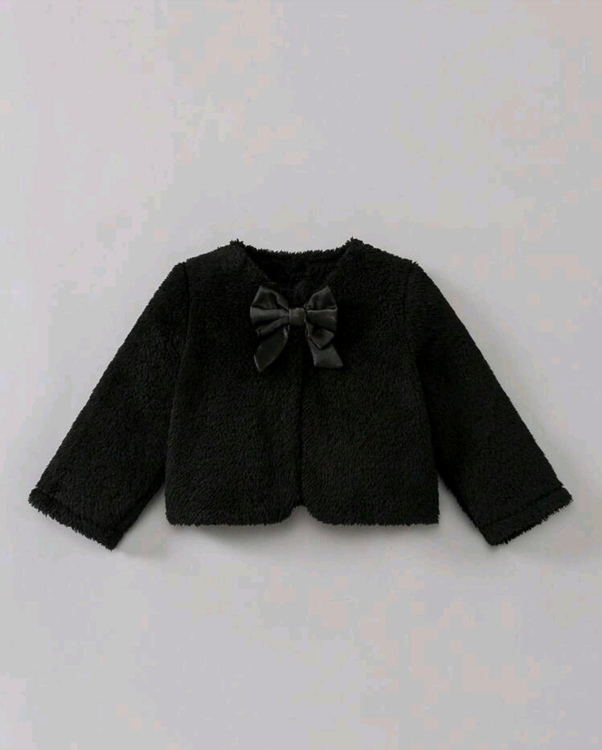 Abrigo Teddy para bebé con moño