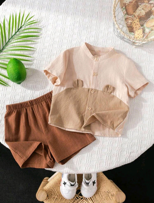 Camisa de dos colores + short