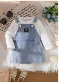 Mangas largas liso + jardinera de jeans
