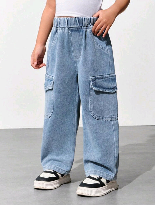 Pantalón de jeans cargo claro