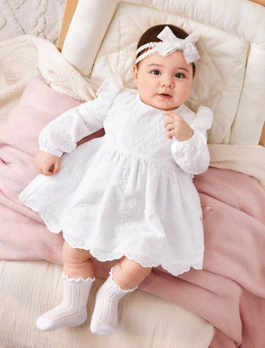 Vestido blanco mangas largas (sin accesorios)