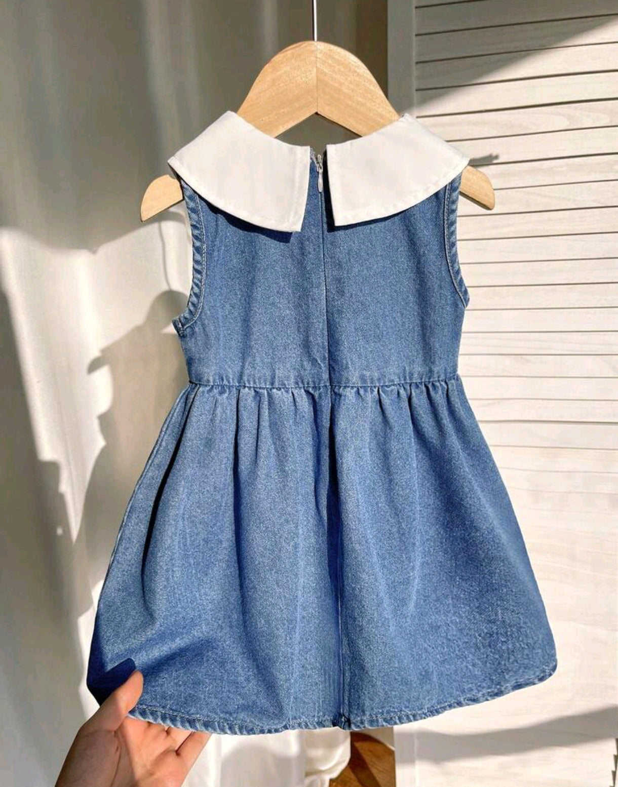 Vestido de Jeans bebe sin mangas con cuello